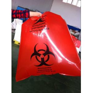 China Open Ended Red Biohazard Liners Disposable LLDPE Bags Disposing Waste Plastic Bags For Health Applications supplier