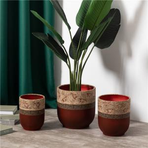 Nordic style luxury home hotel corridor decoration planter custom red ceramic flower pots molds