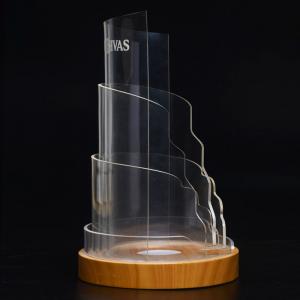 Wooden Base 20cm Acrylic Led Liquor Bottle Display Shelf