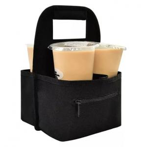 Portable Tote Storage Coffee Delivery Bag , 10*7 Inch Custom Coffee Cup Sleeves