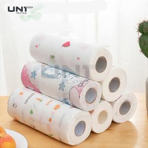 High Quality Lazy Fabric 100% Viscose / PP Customized Printing Non-woven Interlining Kitchen Cleaning Cloth Chinese sale