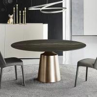 China Round Luxurious Ceramic Marble Tabletop Dining Table on sale