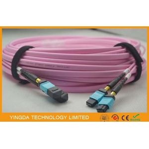 Data Center Multi Mode MTP MPO Cable Om4 Flat , Fiber Optic Patch Cable Assembly