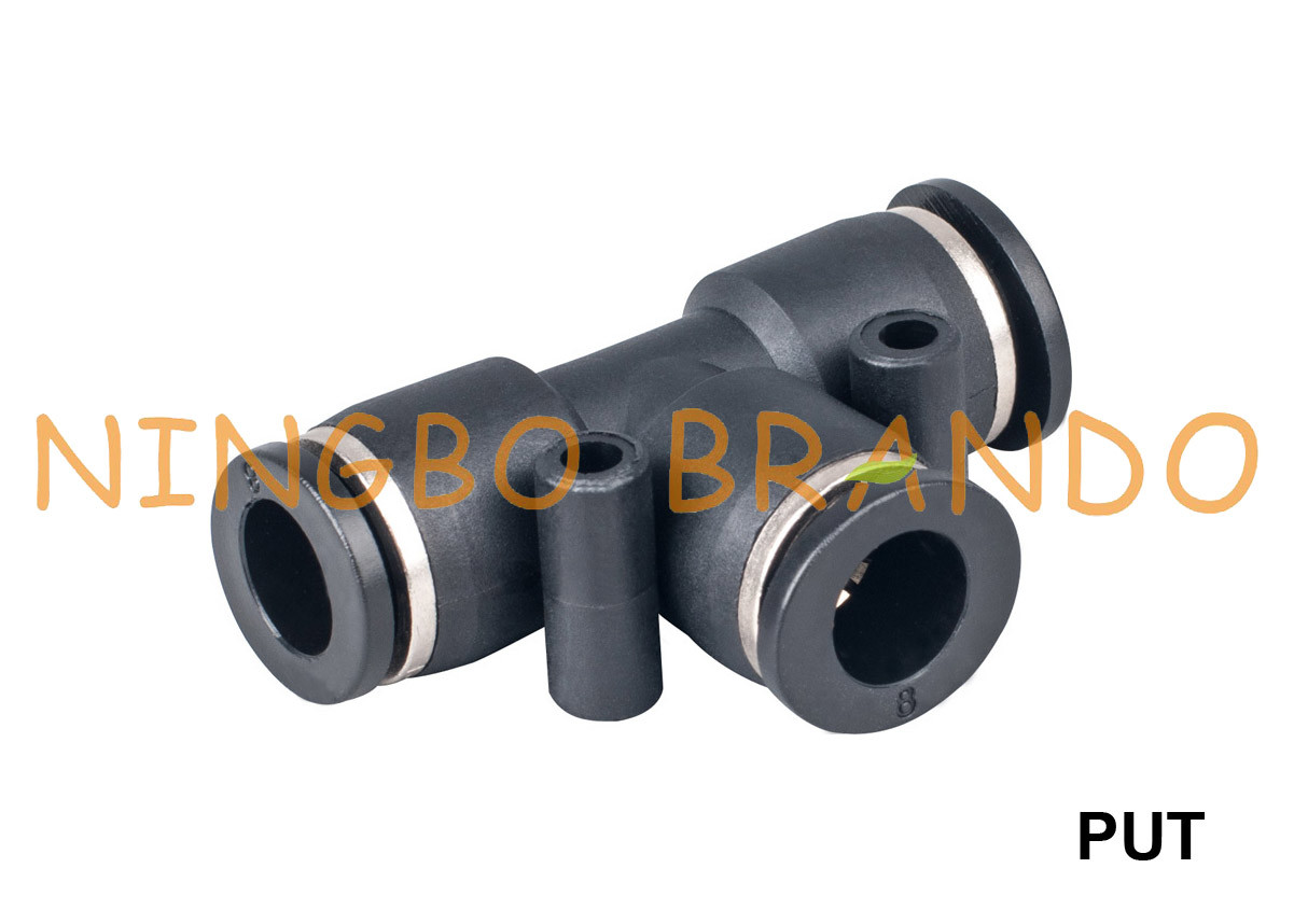 China MIS 3 embouts de durites pneumatiques en plastique de pièce en t des syndicats de manière 1/8 1/4 3/8 1/2 » supplier