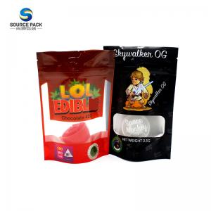 Digital Printing Weed Packaging Bag Ziplock Mylar Weed Bag Stand Up Pouch For Kus Cannabdiol