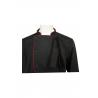 240G Black Chef Jacket Long Sleeve Polyester 65% Cotton 35% With Red Pipings