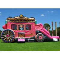 China Princess Pink Bouncy Castle Bouncers Kids Game Inflatable Bounce House Combo With Slide on sale