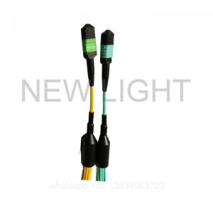 China 12 And 24 Core MPO To 4 Duplex LC Breakout Cable Fiber Types Multi Color supplier