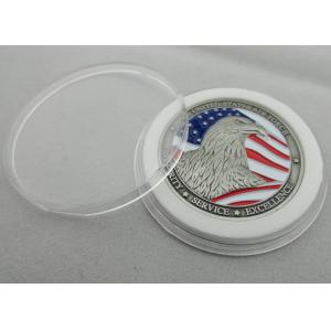 Zinc alloy Metal Double Sided Air Force Coin / Personalized Eagle Coin with Antique Silver Plating