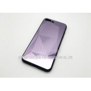 China 3D Tempered Glass Phone Case , Mirror Diamond Grain Gloss Glass Screen Protector Case supplier