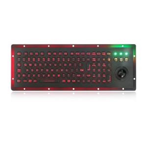 Industrial Metal Backlit USB Keyboard With 25mm Optical Trackball For Outdoor Application