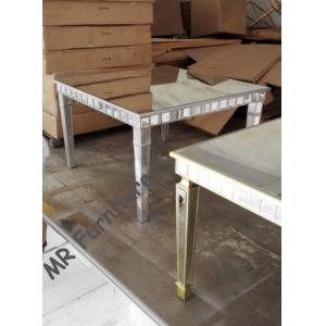 China Square Mirrored Dining Table For Rent 39 Inches Solid Painting Wood Legs wholesale