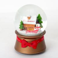 China 10cm Christmas Budweiser Lighted Musical Snow Globes on sale