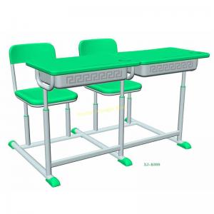Fixed Dual Double Seat School Student Study Desk with Chairs