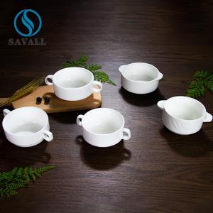 White Porcelain Bowls Round Retro Superior Quality Dinnerware Set