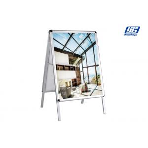 China Anti Scratches Corner Silver Poster Display Stands Double Side Adjustable A Frames supplier