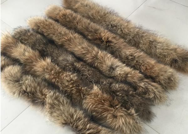 Detachable Natural Raccoon Fur Collar Hood Long For Men Jacket Coat 80cm