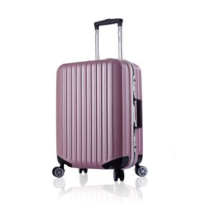 China Carry-on Suitcase with Durable Wheels and Zipperless Hard Shell Front Open Trolley Case Luggage in PC ABS Black Aluminum wholesale