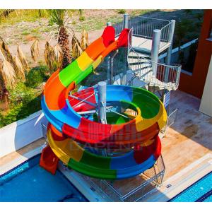 Anti Ultraviolet fade Swimming Pool Water Slide Fiberglass Colorful Water Slide