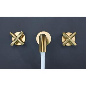 Gold 360 Rotate Wall Mounted 304 SUS Concealed Bath Shower Mixer