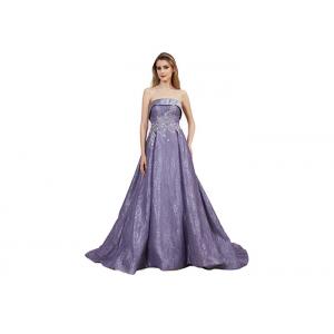 Chest Wrap Middle Easter Evening Dresses , Purple Color Sleeveless Ball Gown