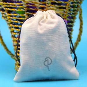Custom Small Cotton Drawstring Bag , Portable Travel Jewelry Pouch Drawstring