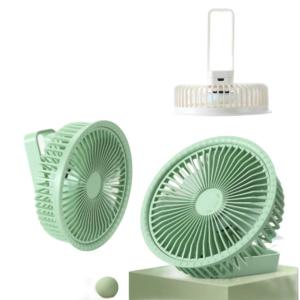 China Ventilador silencioso de 3 velocidades para escritorio de pie o colgando 1200mAh Batería tipo-C Carga rápida con 2-3 horas de tiempo de funcionamiento Blanco verde wholesale