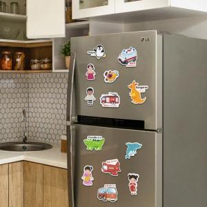 Customized Waterproof Cartoon Fridge Magnet Stickers Removable Stickers For Kids