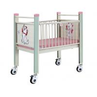 China Pink Cartoon Movable Baby Bed , Steel Epoxy Baby Care Bed With Castor hospital baby bed hospital infant bed on sale