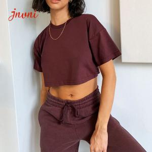 Workout Apparel 200gsm Womens Gym Shirts Short Sleeve Yoga Crop Top