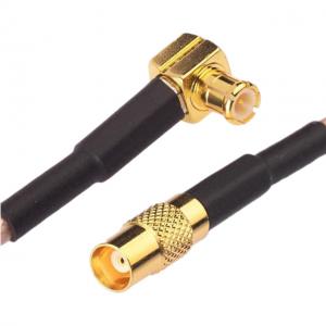 China Right Angle Elbow RG316 RF Connection Cable Brass Gold Plating supplier
