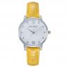 China 1.25 Inch Yellow Leather Strap Watch Ladies Quartz Waterproof wholesale