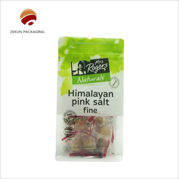 Custom Designed Flat Bottom Bag Packaging CMYK/PANTON Zipper Closure