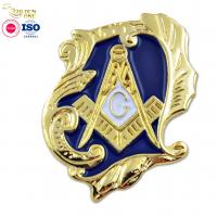 China High Quality Shiny Gold Plated Custom Design Freemason Club Pin Irregularly Shaped Soft Enamel Masonic Lapel Pins on sale