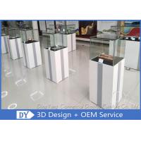 China MDF Glass Jewelry Display Case With Light / Museum Display Pedestals on sale