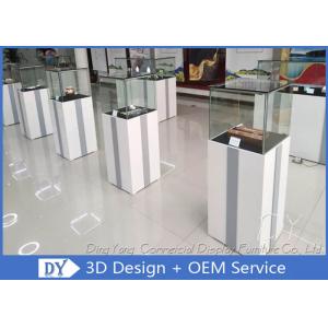 China MDF Glass Jewelry Display Case With Light / Museum Display Pedestals supplier