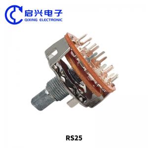China 2pcs RS25 Rotary Band Switch 2 Pole 6 Position DC30V 0.3A supplier