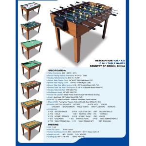 Popular 10 In 1 Multi Game Table Wood Grain Color With Different Game Toy