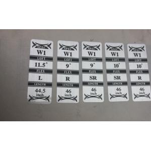 China golf label ,  golf labels ,  golf shaft label,  golf shaft labels , golf tag , golf length label supplier