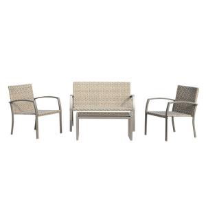 4 Piece Durable Multiple Colors Chair Rattan Outdoor Dining Set CE Approval