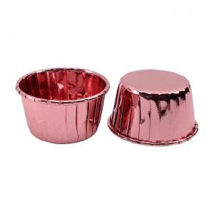 Non Toxic Rose Gold Foil Cake Cups , Paper Baking Cups 40MM Height