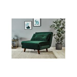 Tri Foldable Upholstered Daybed Malachite Green Velvet Sofa Bed Chair