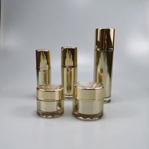 China 30ml 50ml 110ml Cylinder Acrylic Gold Emulsion Bottle with Pump Sprayer Sealing Type supplier