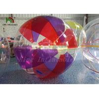 China 1mm PVC Stripe Color Inflatable Walk On Water Ball in Transparent on sale