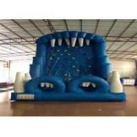 China Blue Rock Climbing Bounce House 6 X 4m , Commercial Inflatable Ladder Climb on sale