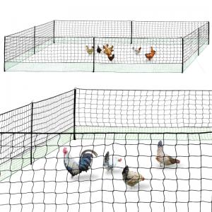 China 50 M Chicken Net Fence Kit With Gate Double Pointed Posts in Green with Fibreglass Rod supplier