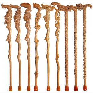 China Handicraft 90cm Wooden Hand Carved Walking Sticks supplier