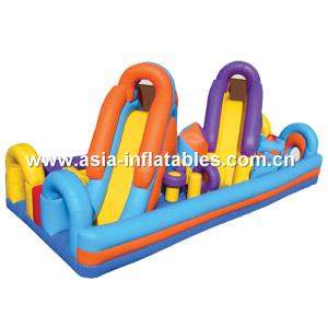 China Inflatable Obstacle Challenges Course With Double Slides wholesale