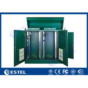 China Stainless Steel IP65 Outdoor Rack Cabinet Dual Bay Integrated With Intelligent Thermal Management supplier