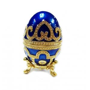 Enameled Easter Egg Jewelry Box Sparkling Rhinestones Trinket Holder Box Jewelry box Faberge egg easter egg trinket box